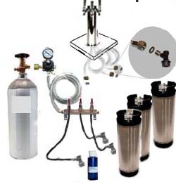 3 Keg Homebrew Freezer CO2 System w/Draft Tower (Ball Lock) - Click Image to Close