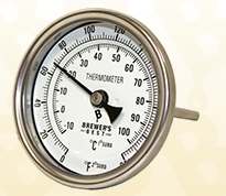 Kettle Thermometer 1/2" NPT (Fahrenheit and Celsius) - Click Image to Close