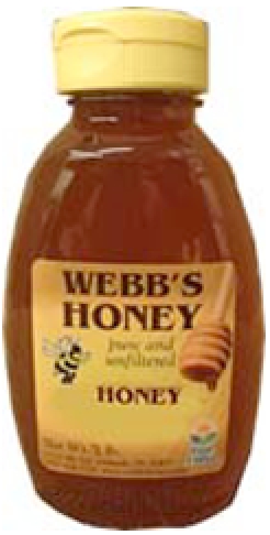 Webbs Central Fl Pure & Unfiltered Palm Honey 1lb