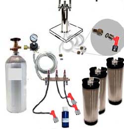 3 Keg Homebrew Freezer CO2 System w/Draft Tower (Pin Lock) - Click Image to Close