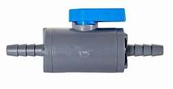 1/4'' x 1/4'' In line High-Density Plastic Shut-off valve - Click Image to Close