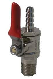 1/4 Turn 1/4" Barb Shut-off with check valve - Click Image to Close