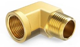 90 Degree Brass Street Elbow, 1/4" NPT Male Pipe to 1/4"